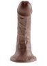 Коричневый фаллоимитатор на присоске 6  Cock - 15,2 см.
