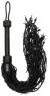 Черная многохвостая плетеная плеть Leather Barbed Wire Flogger - 77 см.