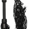 Черная многохвостая плетеная плеть Leather Barbed Wire Flogger - 77 см.