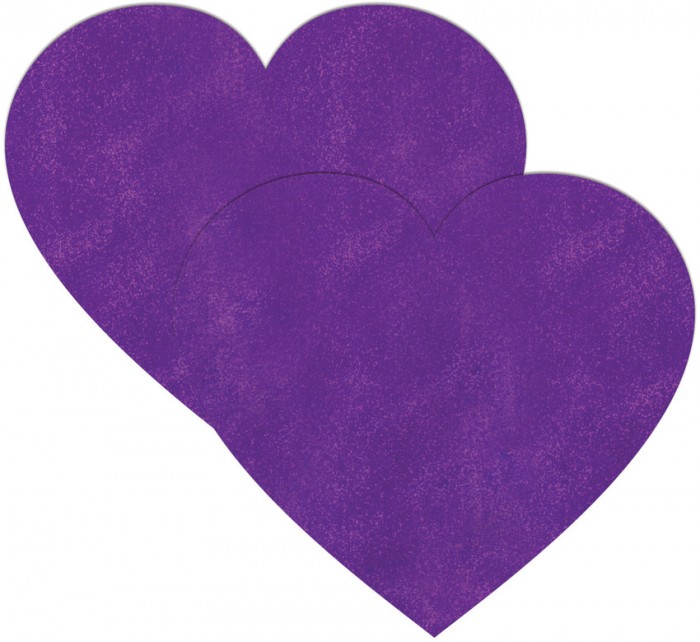 Фиолетовые сердечки-наклейки для груди