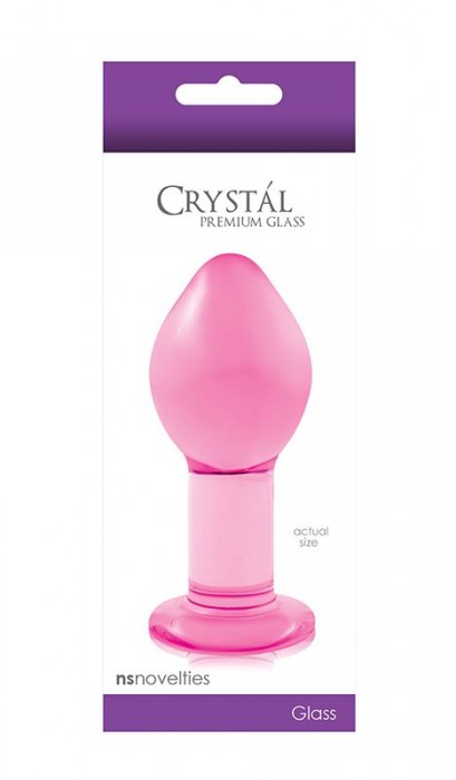 Большая розовая стеклянная анальная пробка CRYSTAL PLUG - 10 см.