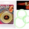 Набор из 3 светящихся в темноте колец Cock Ball Rings Glow