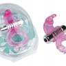 Розовое эрекционное виброкольцо с зайчиком 7 Speed Rabbit Cock Ring