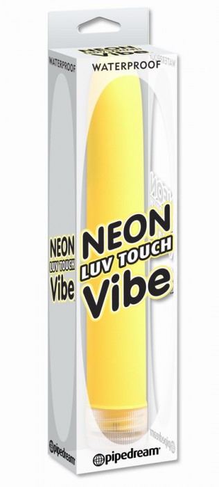 Желтый водонепроницаемый вибратор Neon Luv Touch Vibe - 19 см.