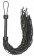 Черная многохвостая плетеная плеть Leather Suede Barbed Wired Flogger - 76 см.