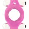 Розовое эрекционное кольцо Double Vibrating Endless Cockring с 2 вибропулями