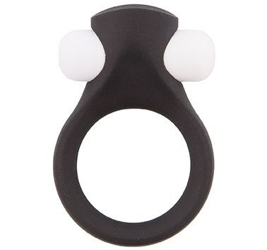 Чёрное эрекционное виброкольцо LIT-UP SILICONE STIMU RING 2 BLACK