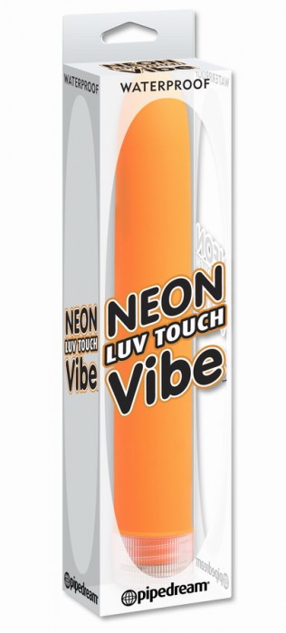 Оранжевый водонепроницаемый вибратор Neon Luv Touch Vibe - 19 см.