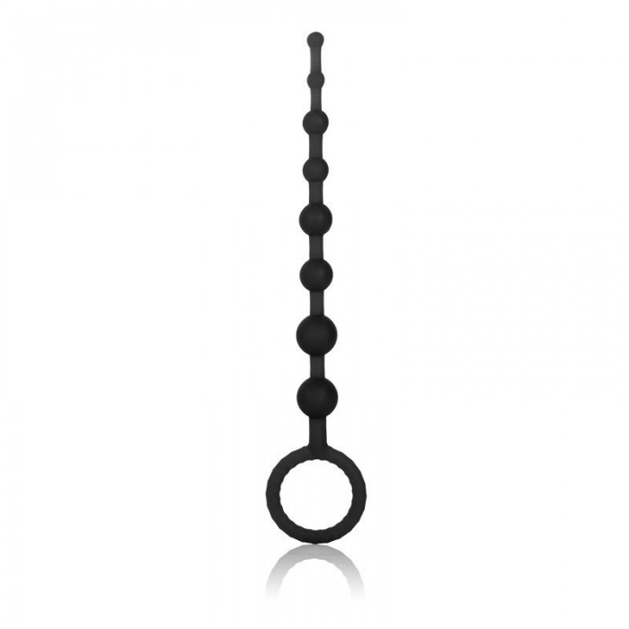 Чёрная анальная цепочка из силикона Coco Licious Play Beads - 24,8 см.