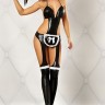 Костюм горничной Fancy Maid costume из ткани с эффектом мокрого блеска