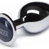 Серебристая анальная пробка DARKER BEYOND EROTIC STEEL BUTT PLUG - 8,9 см.
