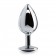 Серебристая анальная пробка DARKER BEYOND EROTIC STEEL BUTT PLUG - 8,9 см.