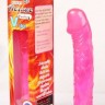 Розовый вибратор Pleasure Fantasy с богатым рельефом - 22,5 см.