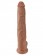 Кофейный фаллоимитатор-гигант 14  Cock with Balls - 37,5 см.
