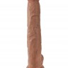 Кофейный фаллоимитатор-гигант 14  Cock with Balls - 37,5 см.