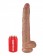 Кофейный фаллоимитатор-гигант 14  Cock with Balls - 37,5 см.