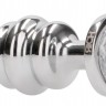 Серебристая анальная пробка с прозрачным кристаллом Ribbed Diamond Plug - 7,3 см.