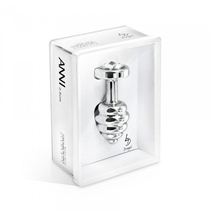 Ребристая серебристая пробка ANNI Ano silver plated T2 - 7,5 см.