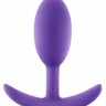 Фиолетовая анальная пробка Wearable Vibra Slim Plug Medium - 10,1 см.