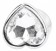 Серебристая анальная пробка Love Heart Diamond Plug с прозрачным кристаллом - 9,4 см.