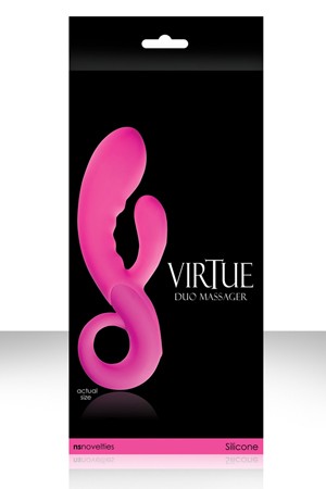 Вибратор со стимулятором клитора VIRTUE DUO - 17,5 см.