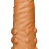 Коричневая насадка-удлинитель Add 2  Pleasure X Tender Penis Sleeve - 18 см.