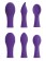 Фиолетовый вибростимулятор Focus Sonic Vibrator с 3 насадками