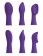 Фиолетовый вибростимулятор Focus Sonic Vibrator с 3 насадками