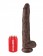 Коричневый фаллоимитатор-гигант 14  Cock with Balls - 37,5 см.