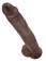 Коричневый фаллоимитатор-гигант 14  Cock with Balls - 37,5 см.