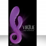 Фиолетовый вибратор со стимулятором клитора VIRTUE DUO - 17,5 см.