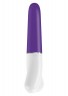 Фиолетово-белый вибратор D1 с загруглённым кончиком - 16 см.