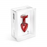 Красная анальная пробка с кристаллом-сердцем Anni R Heart Red T1 - 6 см.