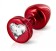 Красная анальная пробка с кристаллом-сердцем Anni R Heart Red T1 - 6 см.