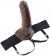 Коричневый полый страпон на ремне 8  Hollow Strap-On - 20,5 см.