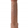Кофейный фаллоимитатор-гигант 15  Cock with Balls - 40,6 см.