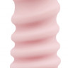 Ребристый нежно-розовый вибратор с 10 функциями - 16,5 см.