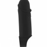 Чёрная удлиняющая насадка Stretchy Thick Penis Extension No.35 - 15,2 см.