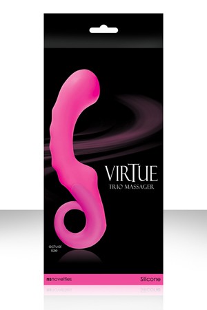 Розовый вибратор VIRTUE TRIO - 19,5 см.