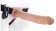 Телесный полый страпон на ремне 11  Vibrating Hollow Strap-On - 30 см.