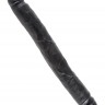 Чёрный двусторонний фаллоимитатор 12  Slim Double Dildo - 30 см.