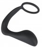 Чёрное эрекционное кольцо с анальной пробкой Black Velvets Ring   Plug