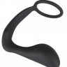Чёрное эрекционное кольцо с анальной пробкой Black Velvets Ring   Plug
