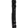 Двойной чёрный фаллоимитатор BASIX - 38,5 см.