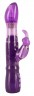 Фиолетовый вибратор с ротацией и клиторальной стимуляцией Purple Surprise - 24,5 см.