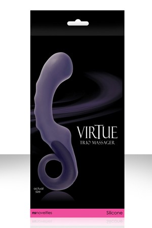 Фиолетовый вибратор VIRTUE TRIO - 19,5 см.