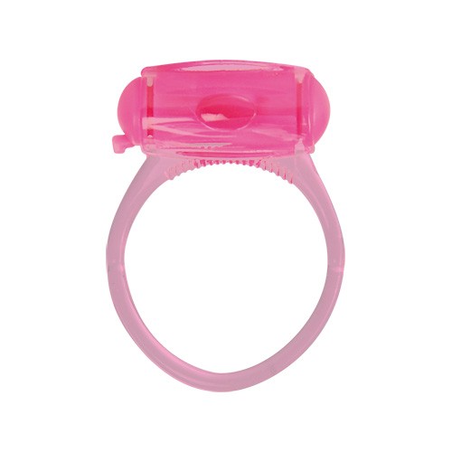 Розовое эрекционное виброкольцо VIBRATING COCK RING EASY GOING