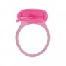 Розовое эрекционное виброкольцо VIBRATING COCK RING EASY GOING
