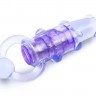 Фиолетовое эрекционное кольцо с удлиненным клиторальным стимулятором