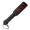 Черная шлёпалка с надписью Slut - 31,5 см.